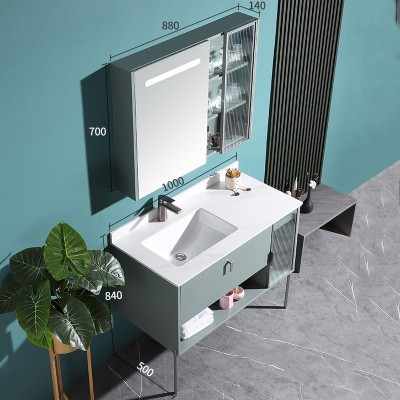 太陽雨浴室柜/主柜/鏡柜/巖板/多層實木/免漆/手感LED智能鏡/YD1003