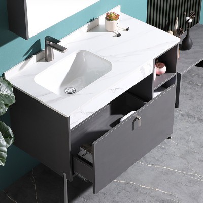 太陽雨浴室柜/主柜/鏡柜/巖板/多層實木/免漆/手感LED智能鏡/YD1004