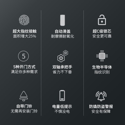 太陽雨智能鎖/紅古銅鋅合金滑蓋/5種開鎖/防撬報警/鋼體鎖芯/ZW0003